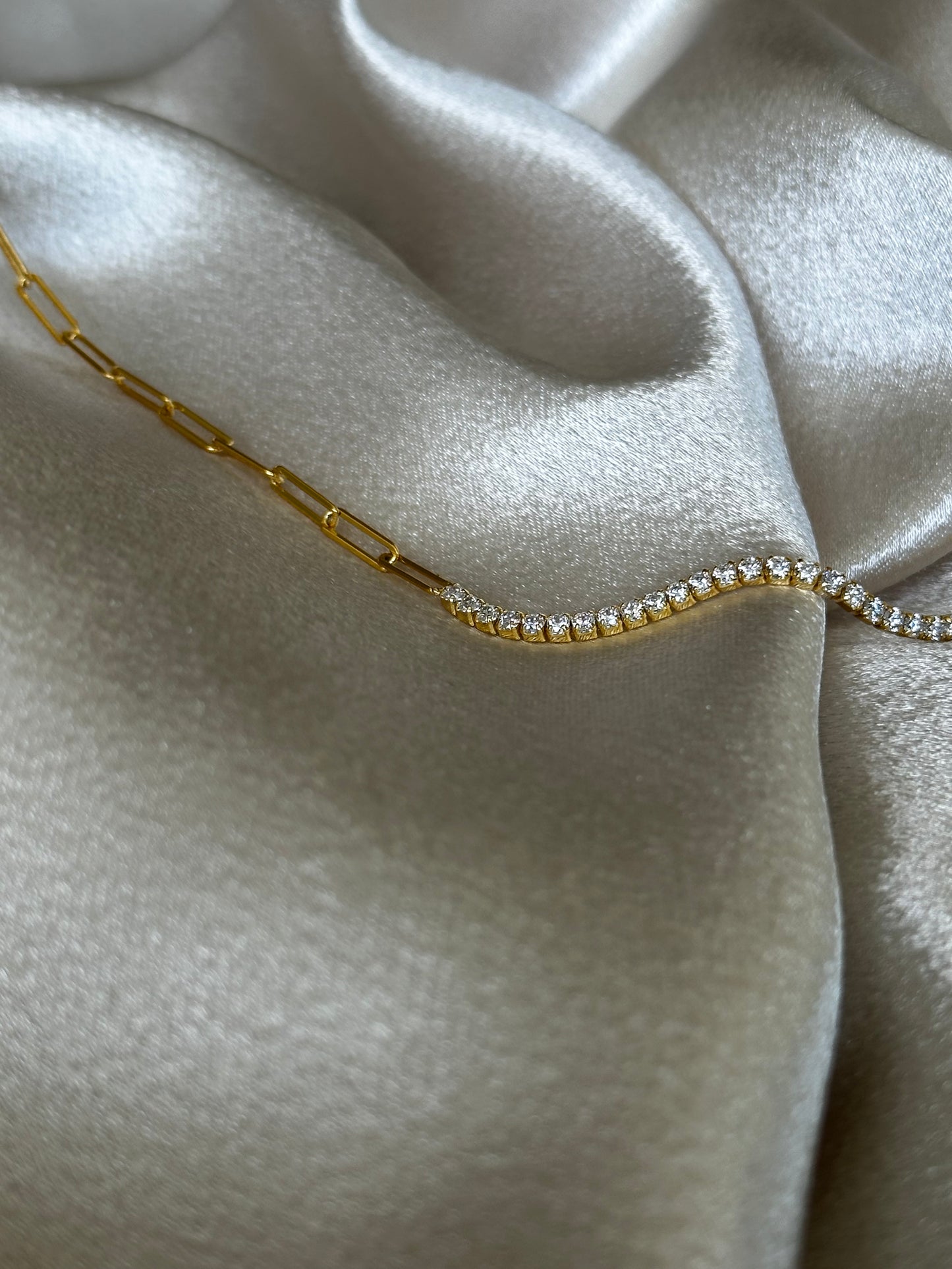 Gold Link Tennis Necklace