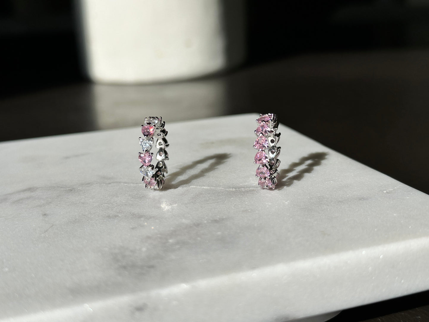 Pink Heart Eternity Ring