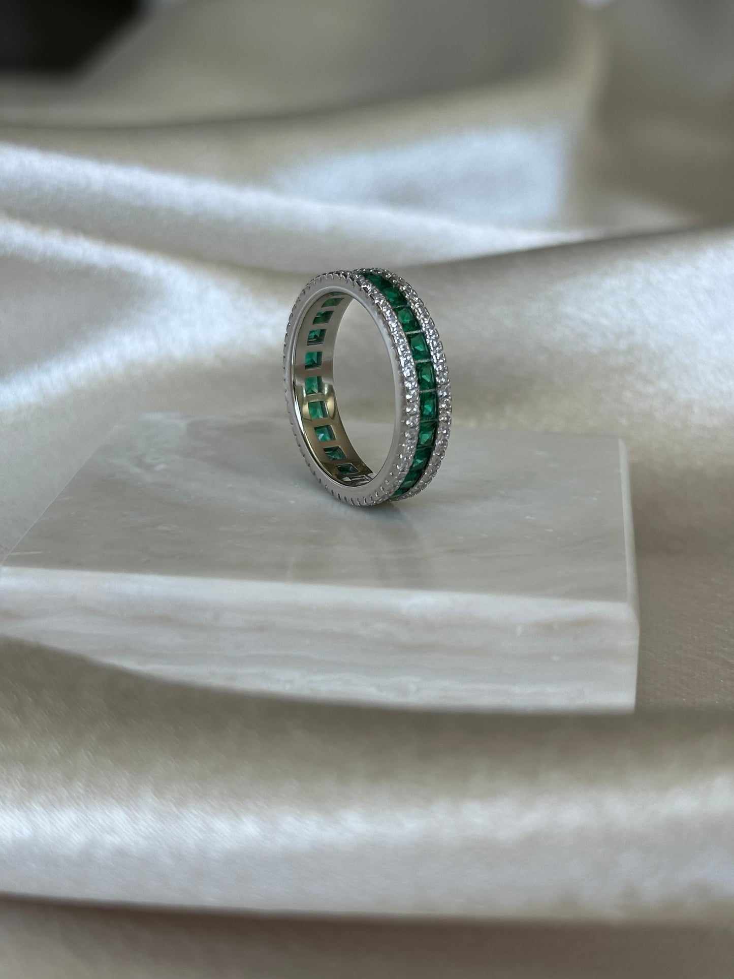 Emerald Baguette Eternity Band