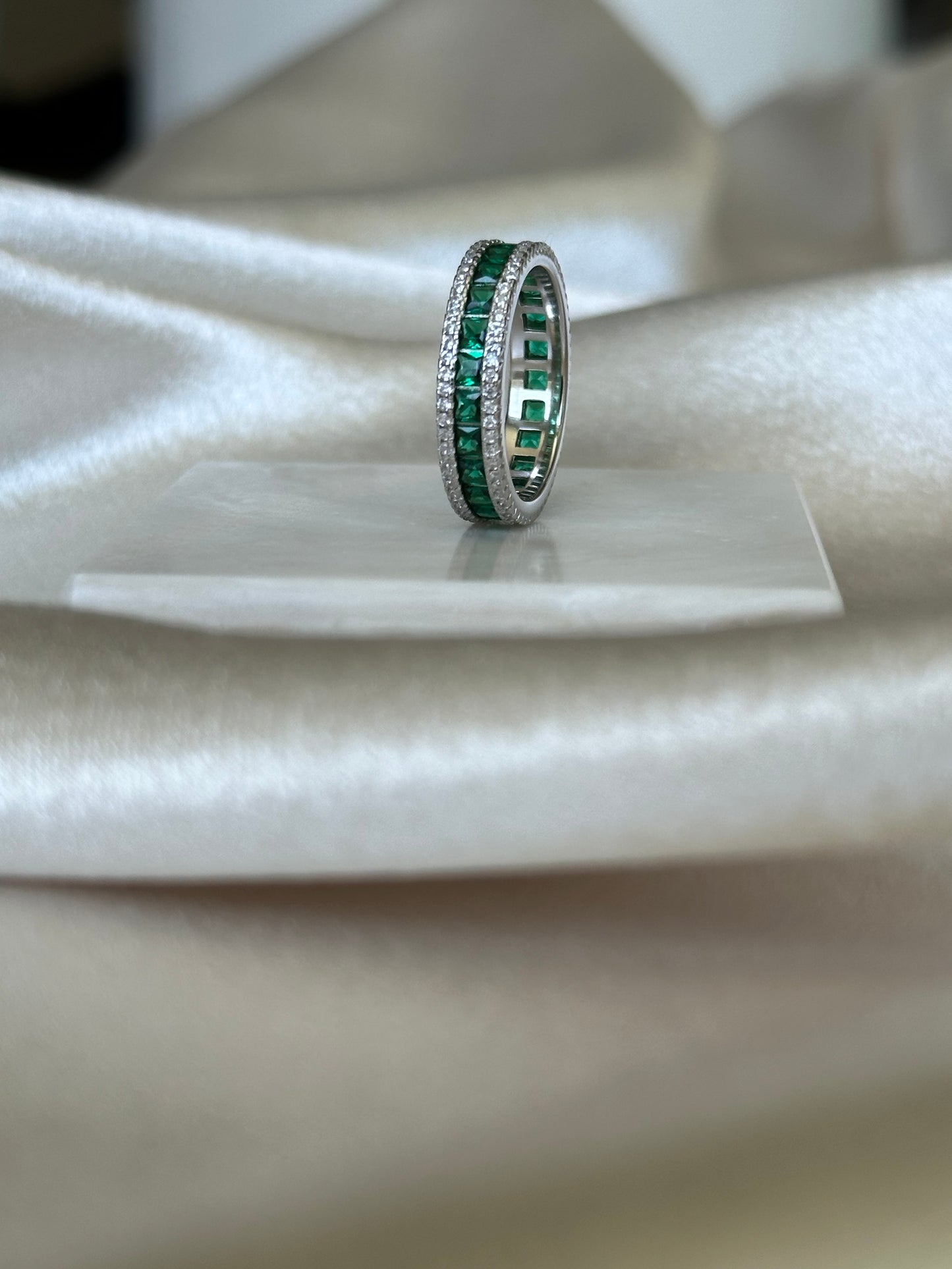 Emerald Baguette Eternity Band