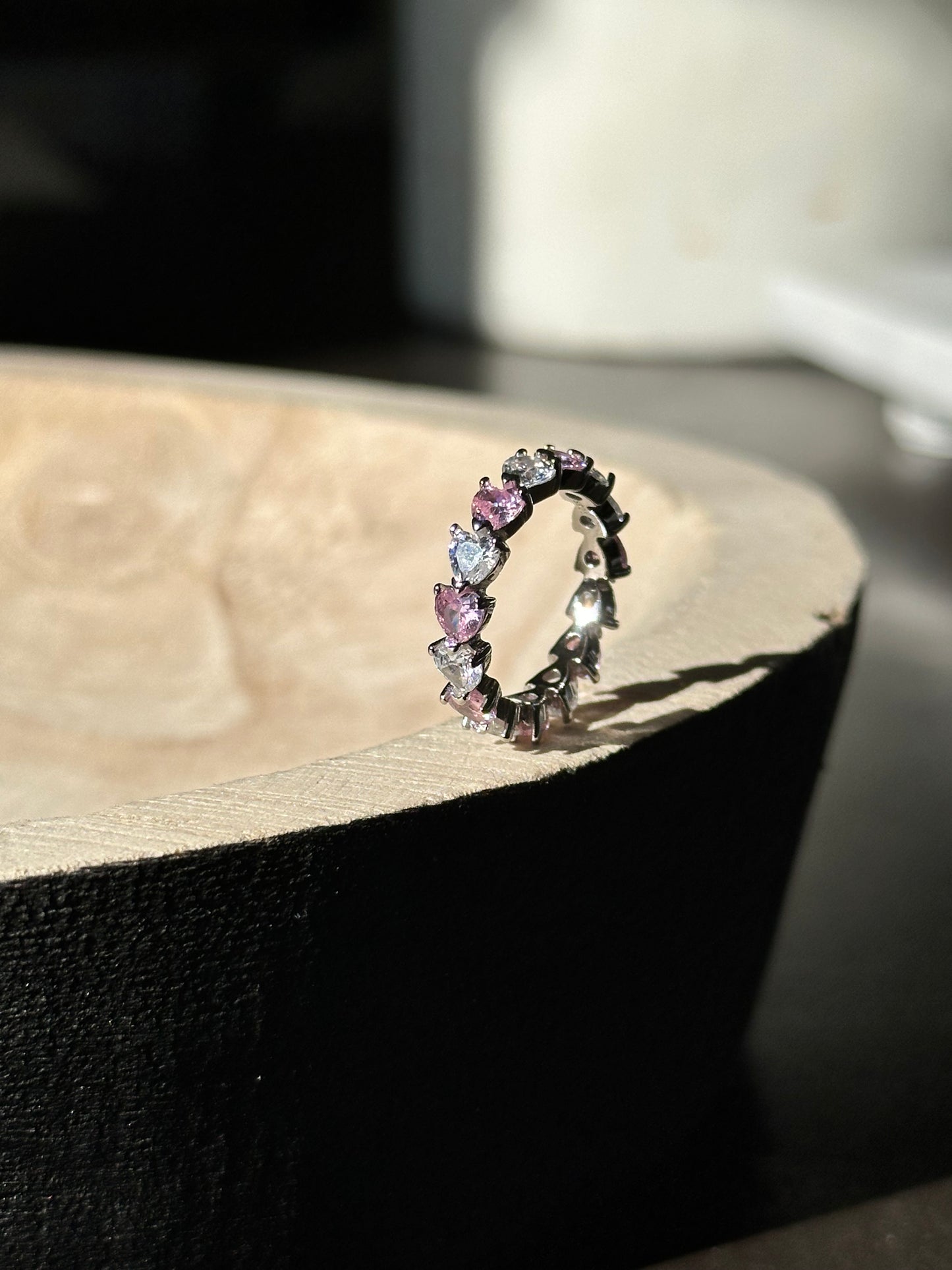 Pink Heart Eternity Ring