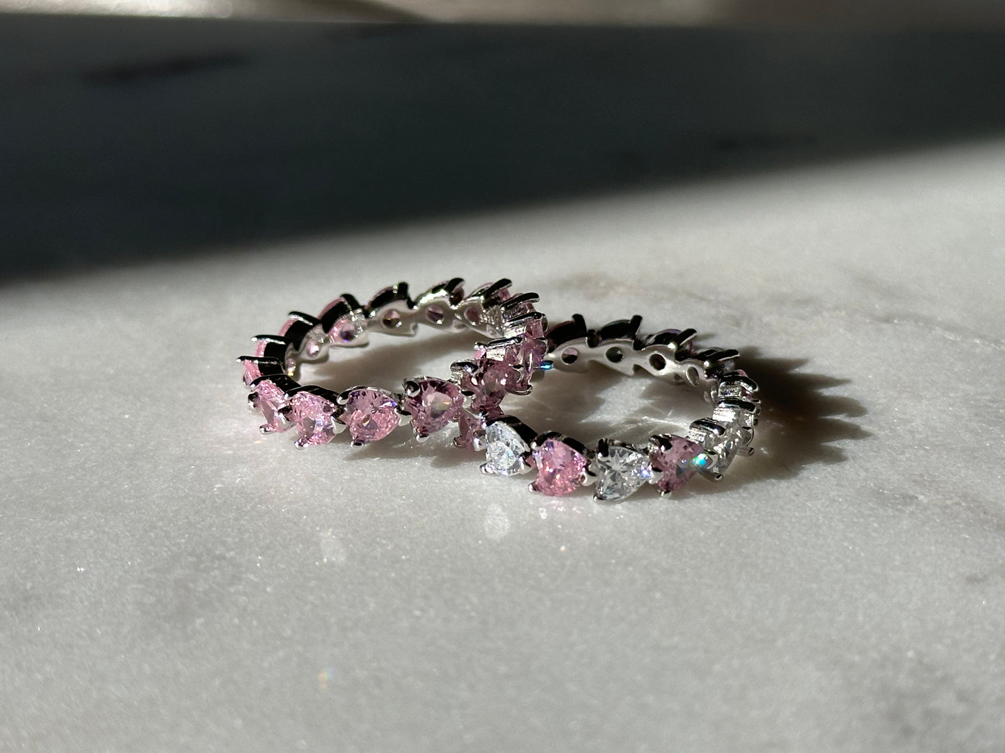 Pink Heart Eternity Ring