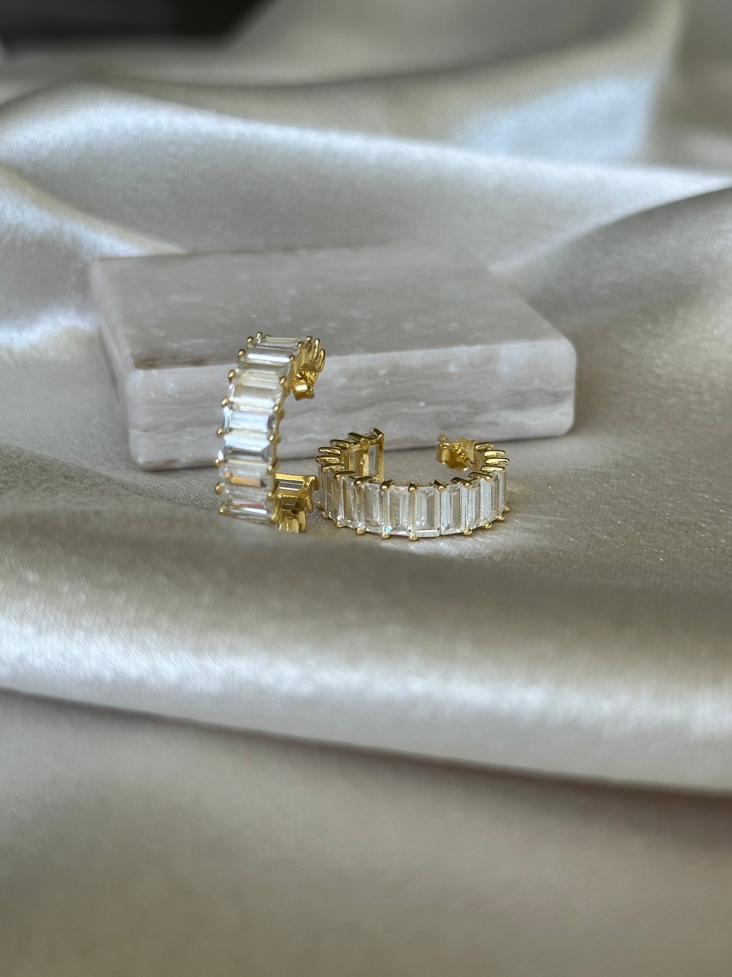 Crystalline Baguette Cuff Hoops