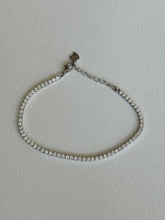 Amina Tennis Bracelet - Silver 2mm