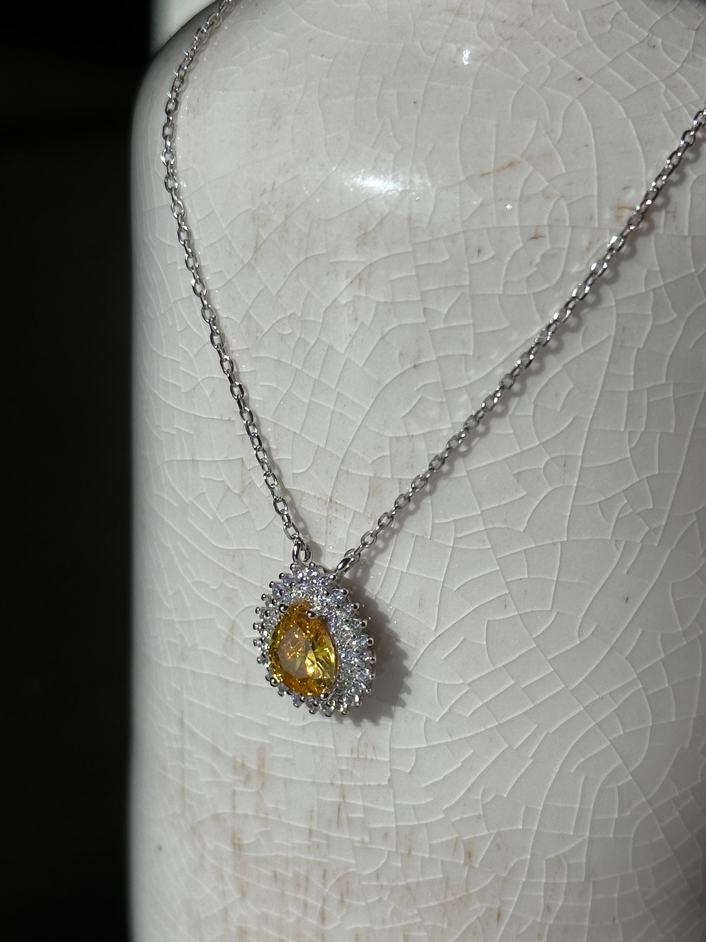 Canary Yellow Pendant Necklace