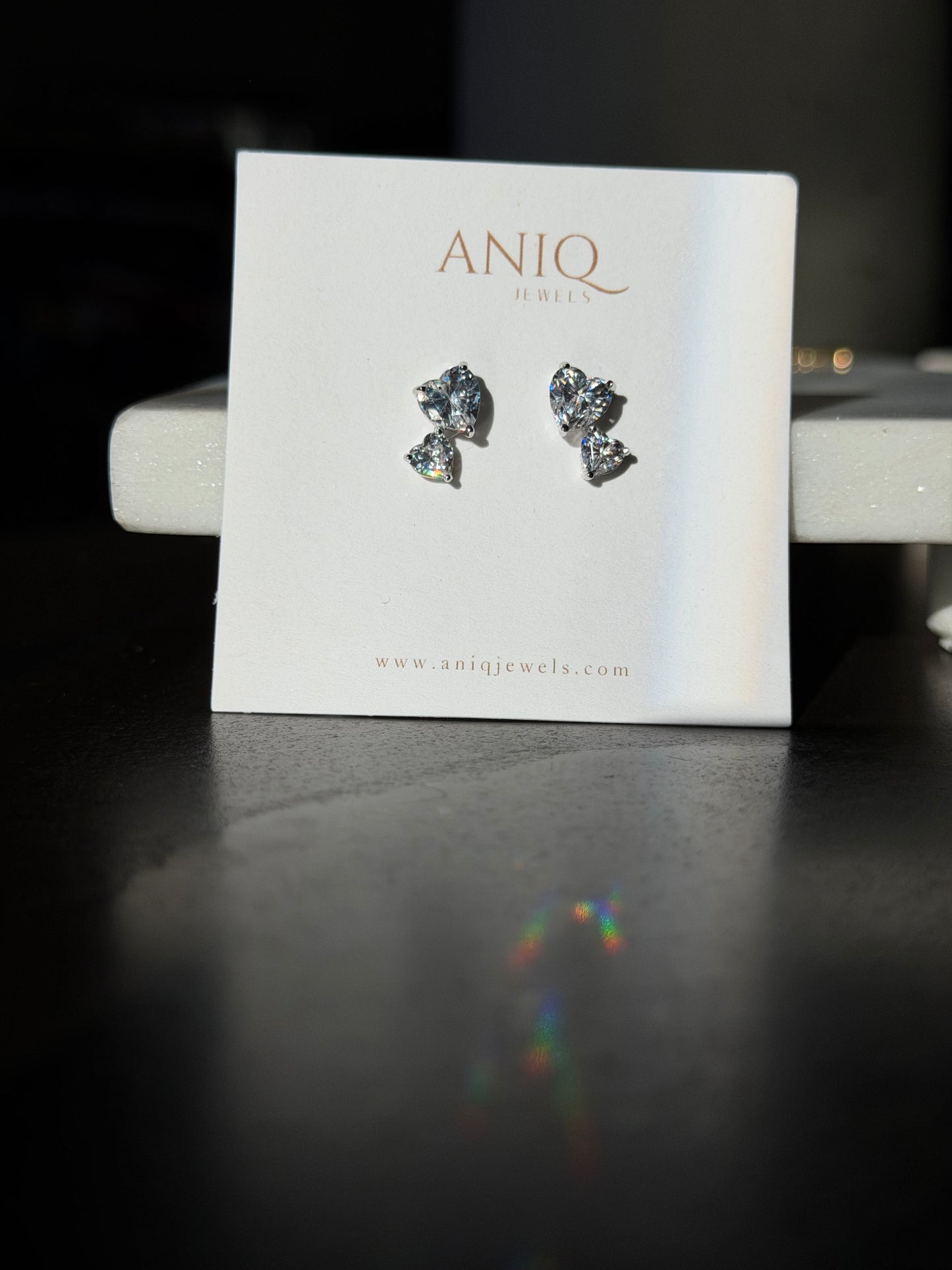 Double Heart Stud Earrings