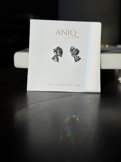 Double Heart Stud Earrings