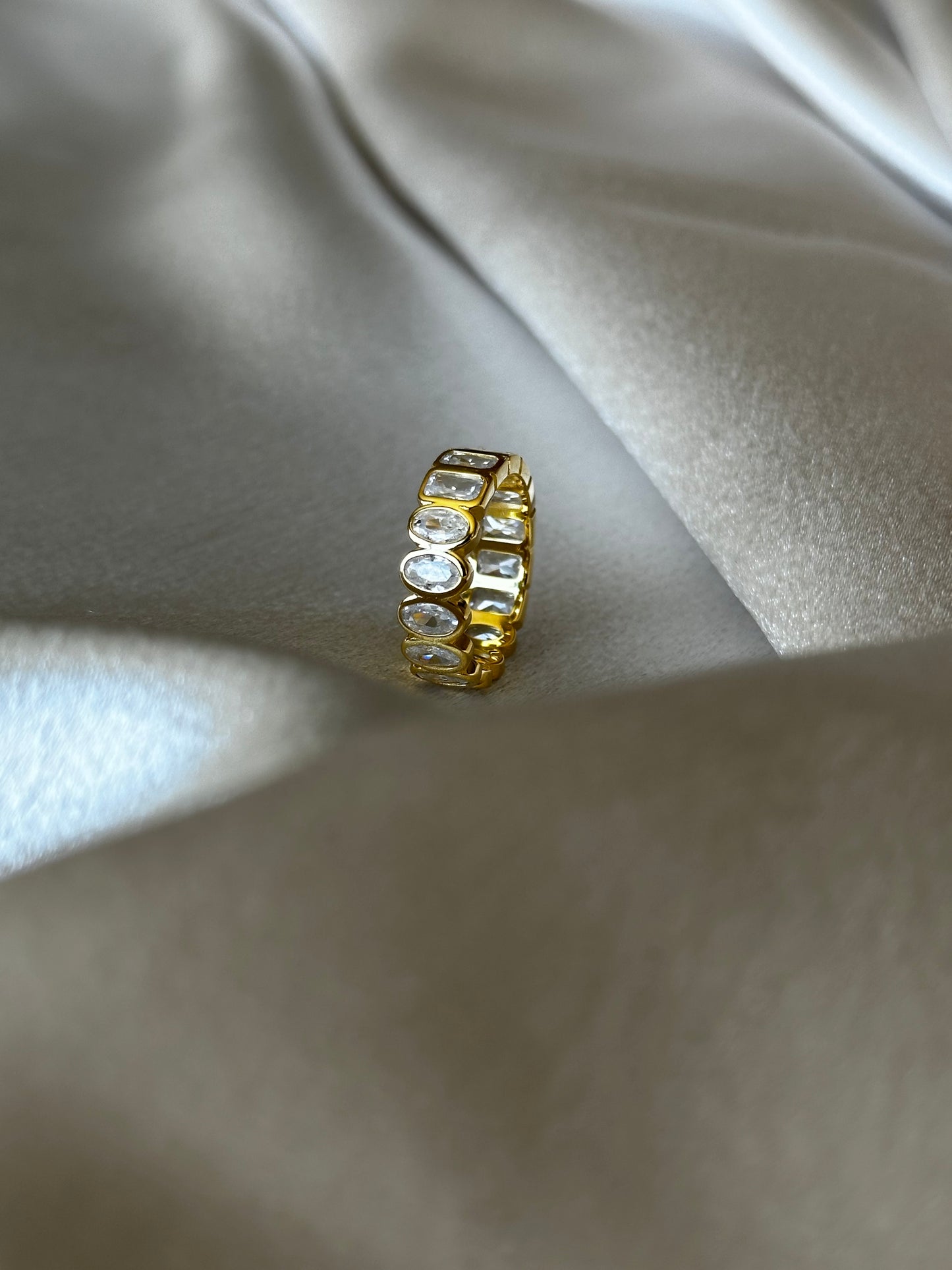 Gold Bezel Eternity Ring (mixed shape)