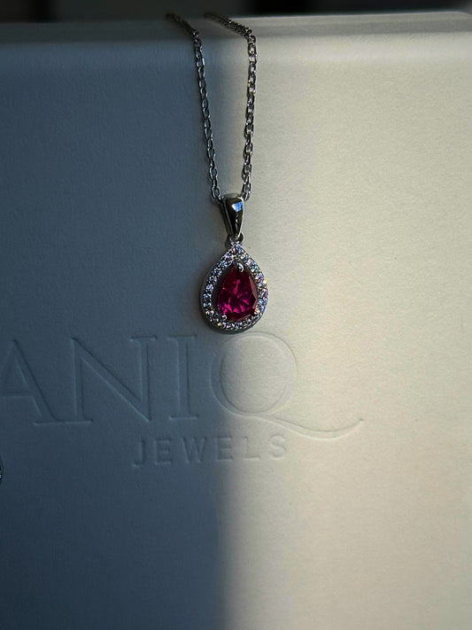 Priscilla Pendant Necklace - Ruby
