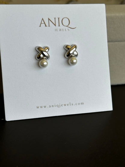 Elise Pearl Drop Earrings - Silver
