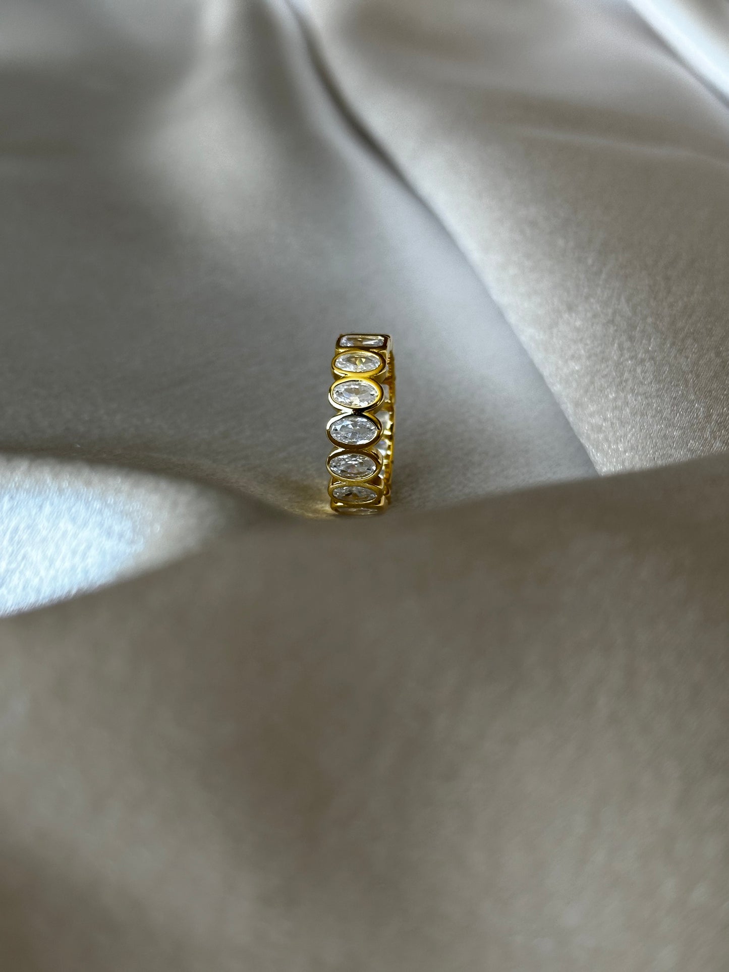 Gold Bezel Eternity Ring (mixed shape)