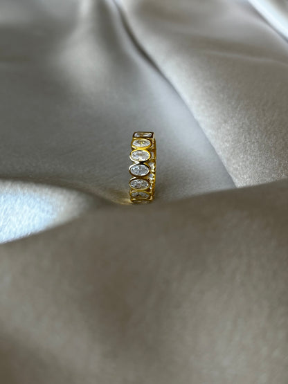 Gold Bezel Eternity Ring (mixed shape)