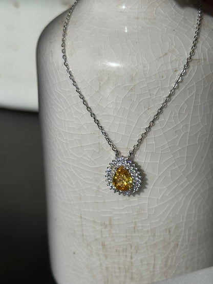 Canary Yellow Pendant Necklace