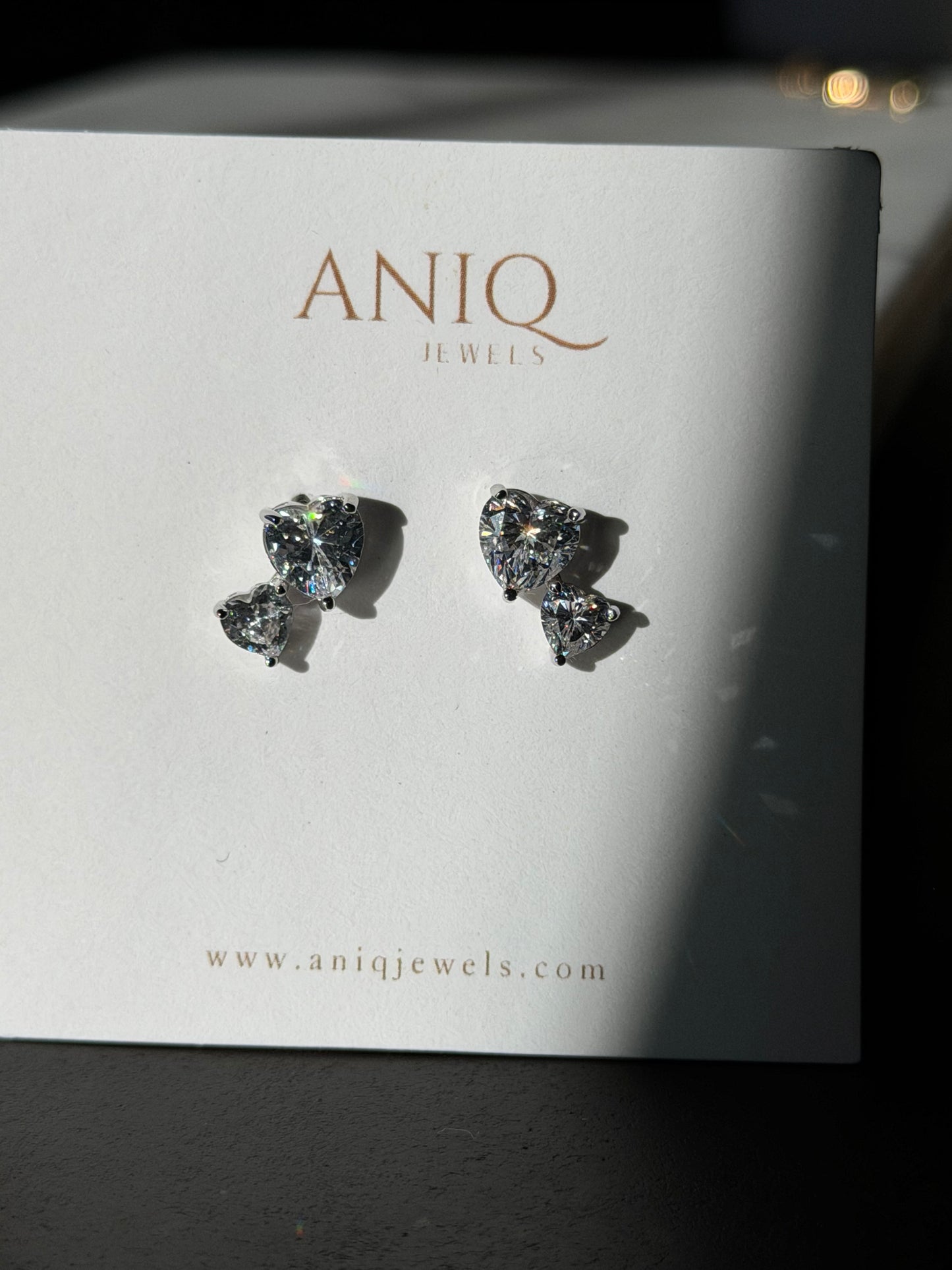 Double Heart Stud Earrings