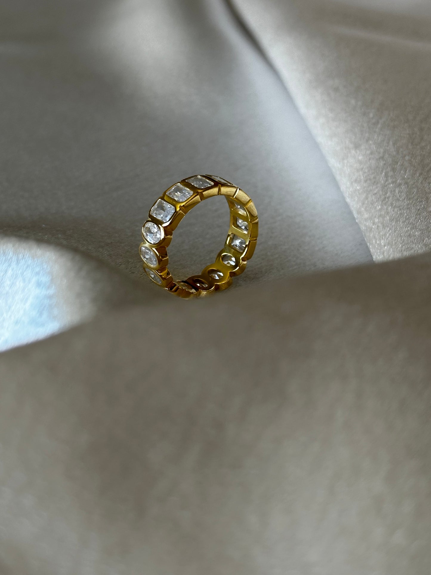 Gold Bezel Eternity Ring (mixed shape)