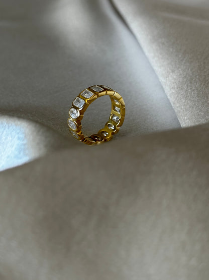 Gold Bezel Eternity Ring (mixed shape)