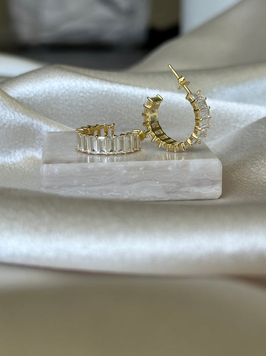 Crystalline Baguette Cuff Hoops