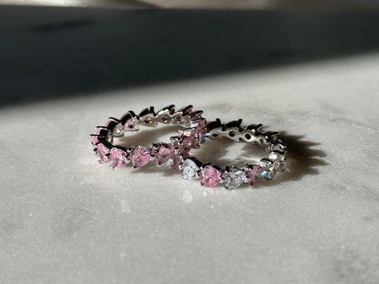 Pink Heart-Shaped Diamond Ring